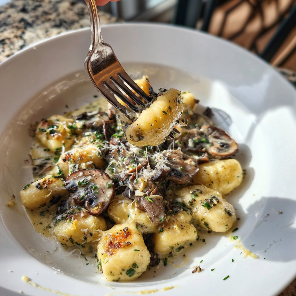 Romantic Lemon Mushroom Gnocchi