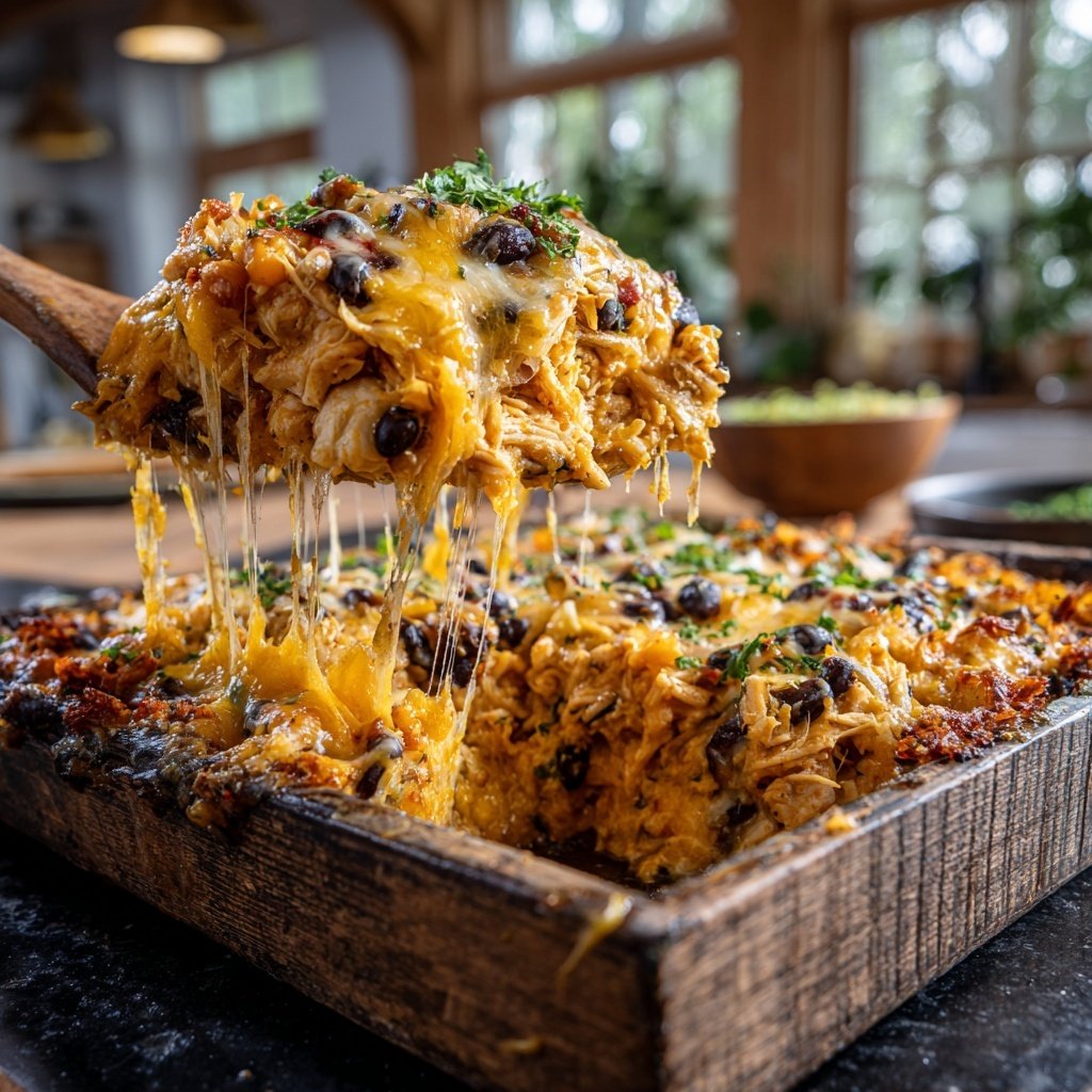 Shredded Chicken And Black Bean Casserole