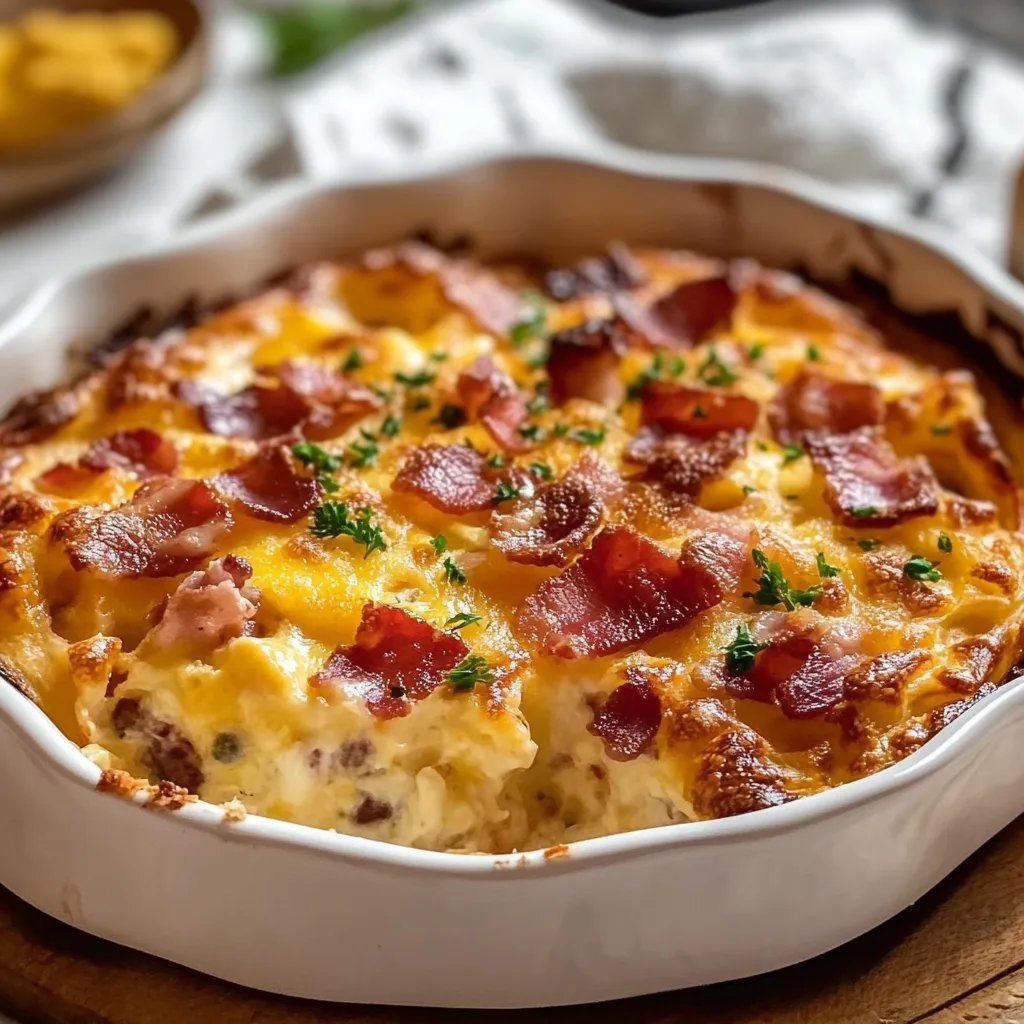 Christmas Morning Bacon, Egg and Cheese Bake