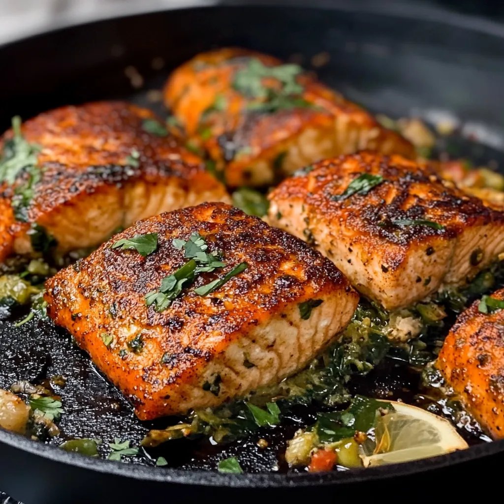 Blackened Cajun Stuffed Salmon