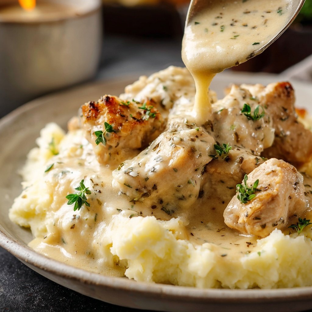 Comfort Food Creamy Chicken and Mashed Potatoes
