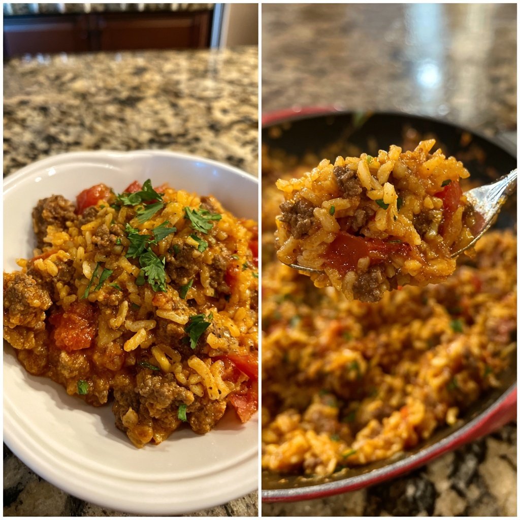 One Pan Ground Beef And Rice