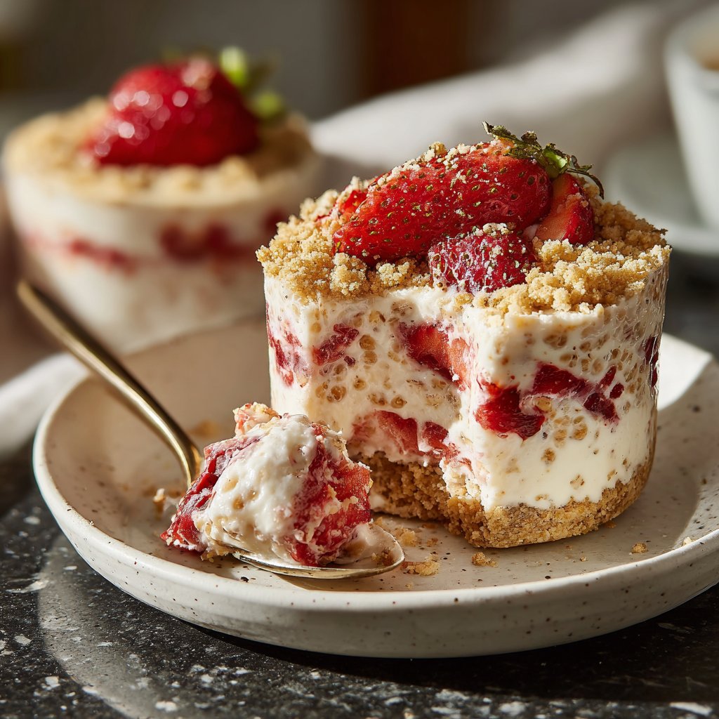 Strawberry Cheesecake Overnight Oats Meal Prep